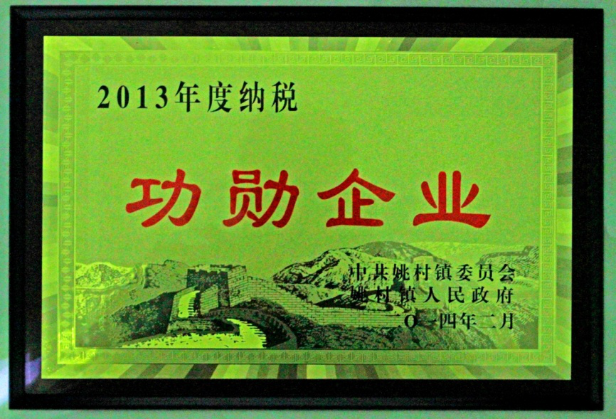 2013年納稅功勛企業(yè)